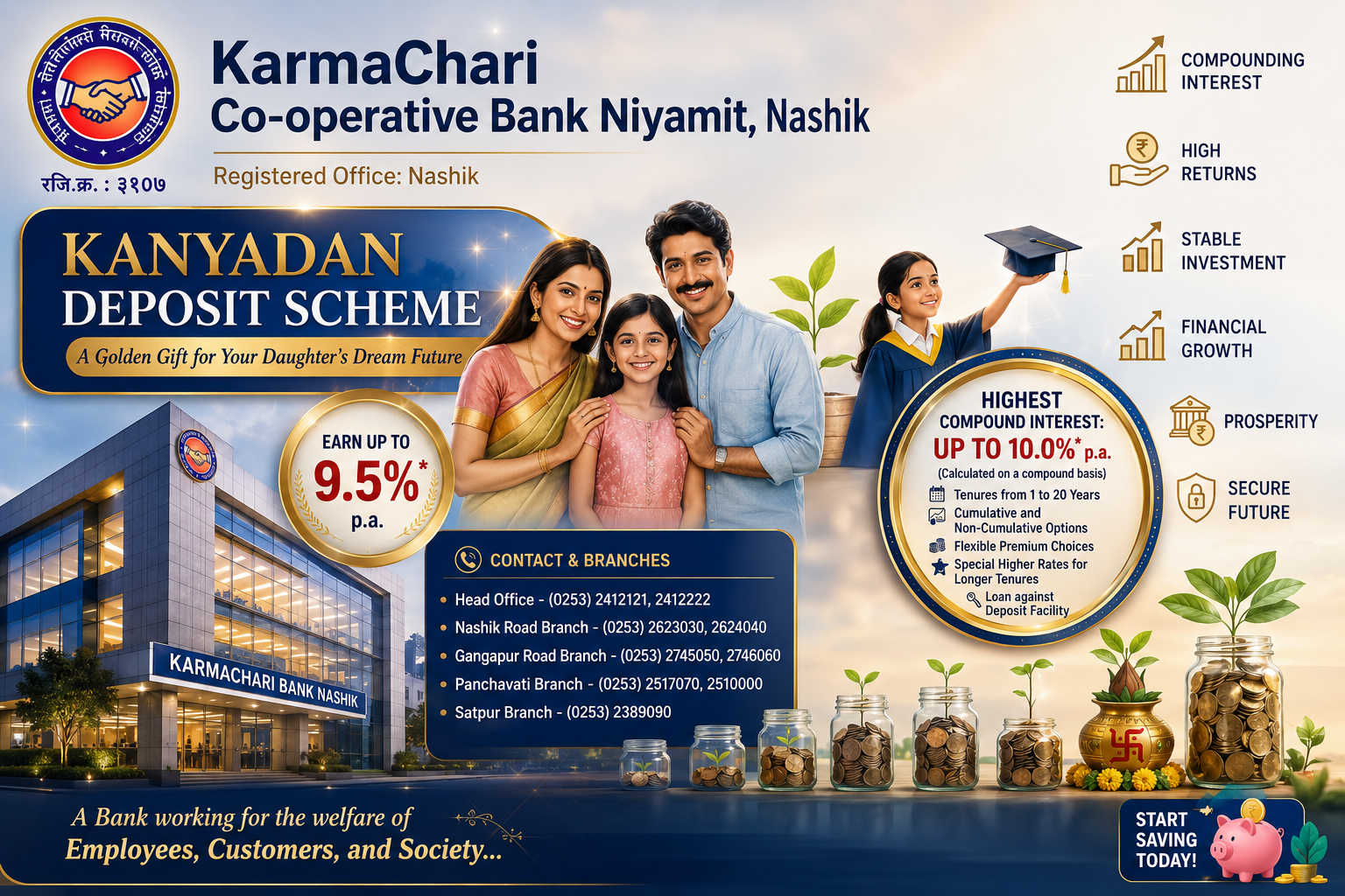 Kanyadan Deposit — Happy Indian Family with Daughter