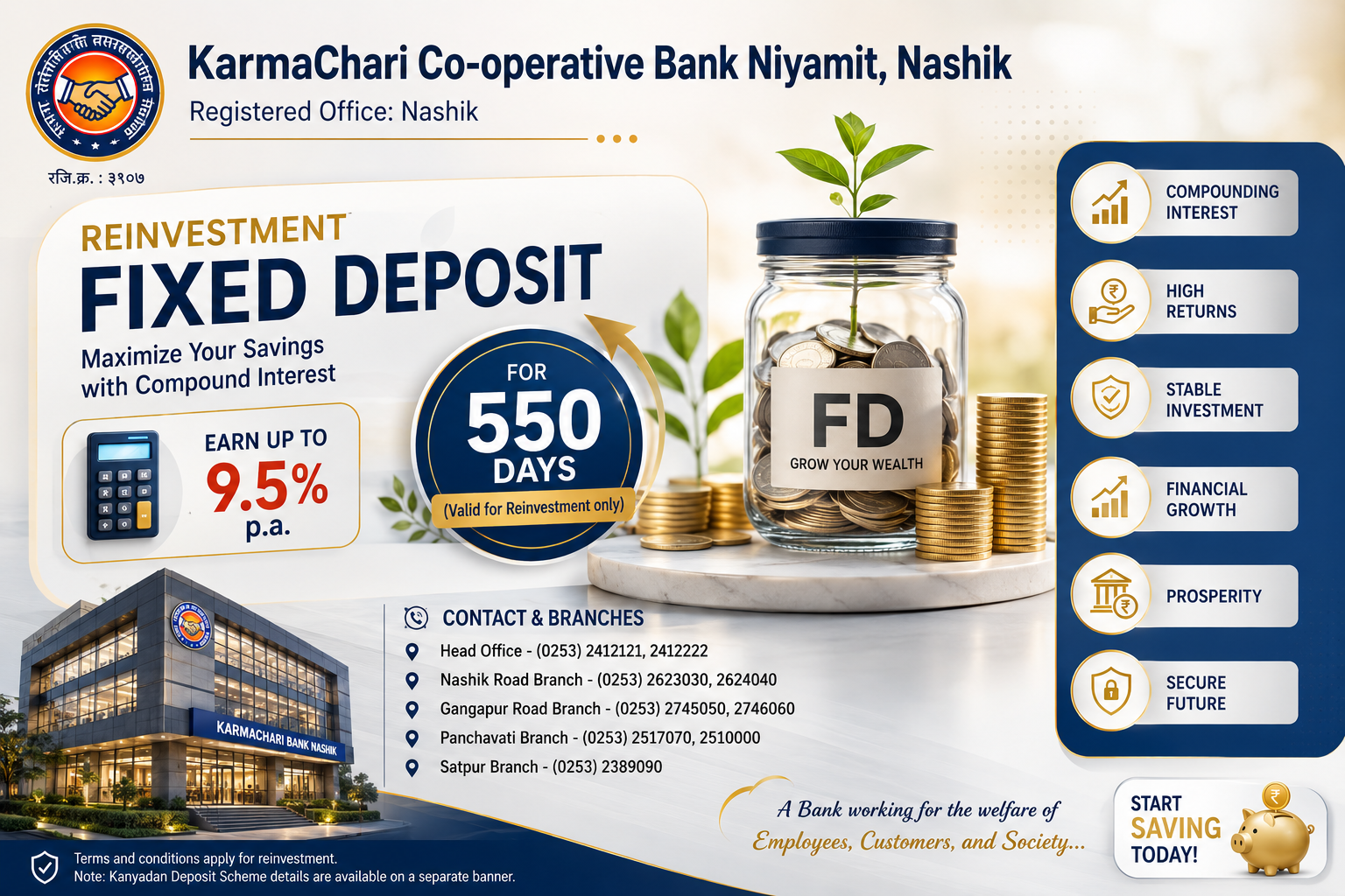 Reinvestment Fixed Deposit — Coins and Passbook